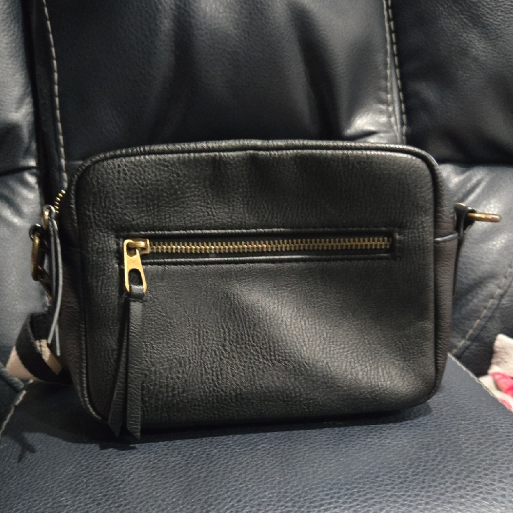 Black Leather Crossbody Bag